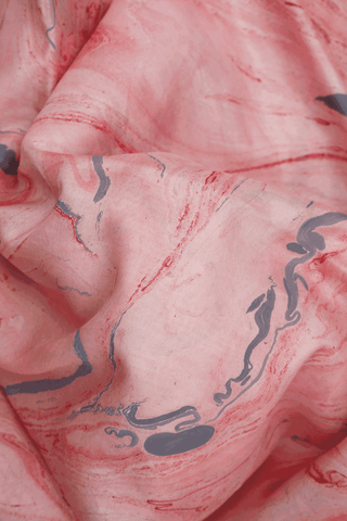 Stone Texture Design Dusty Pink Hand Marble Silk Saree