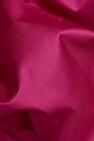 Twill Weave Border Rose Red Kanchipuram Nine Yards Silk Saree