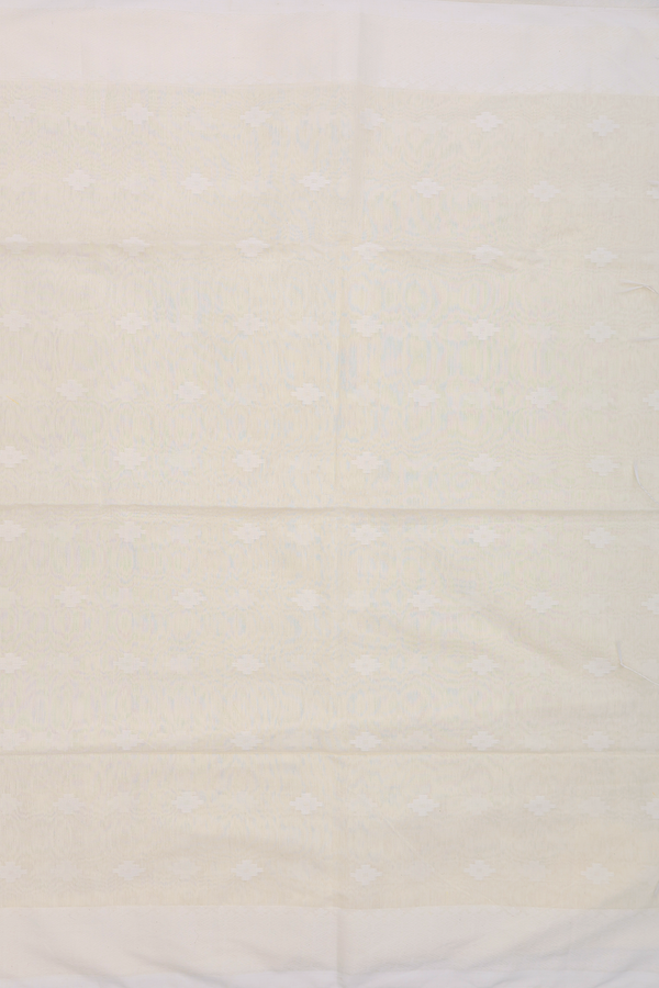 Bengal Cotton Saree In White With Threadwork Buttas