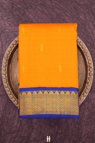 Zari Buttis Orange Kanchipuram Silk Saree