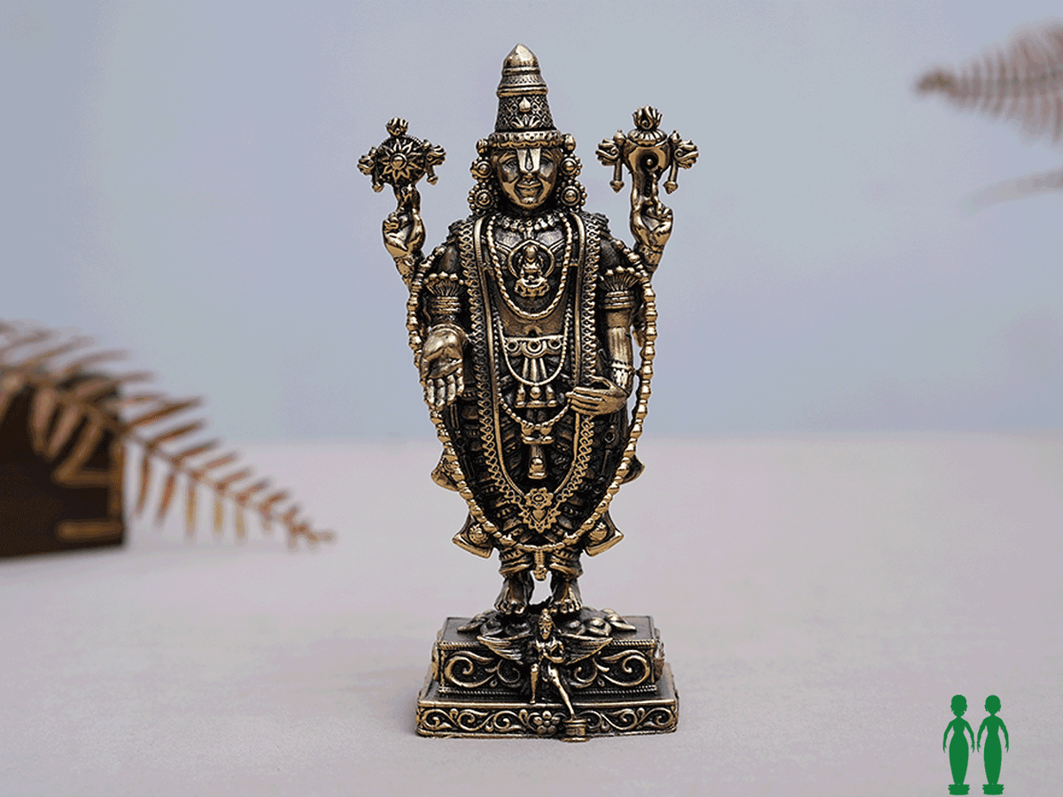 Lord Venkateswara Brass Idol For Pooja Set