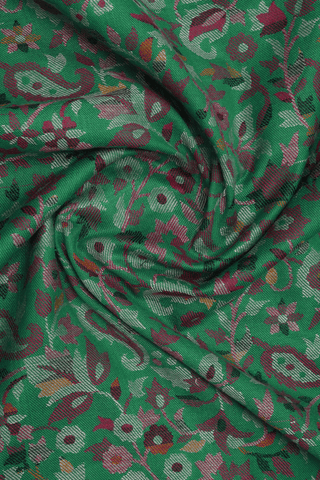 Allover Floral Paisley Design Jade Green Woolen Shawl
