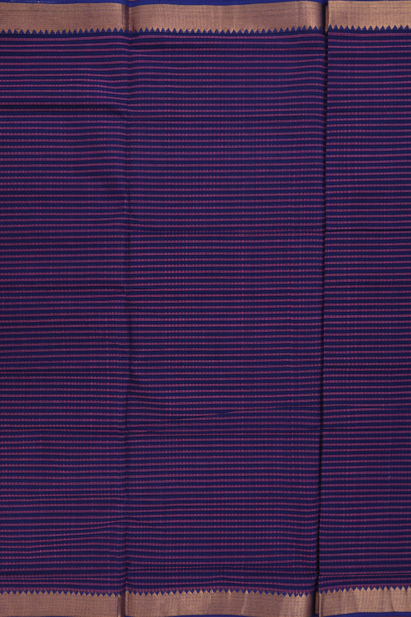 Mangalagiri Cotton Saree Blue And Purple With Stripes Design