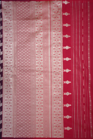 Geometric Zari Design Plum Purple Semi Banarasi Silk Saree