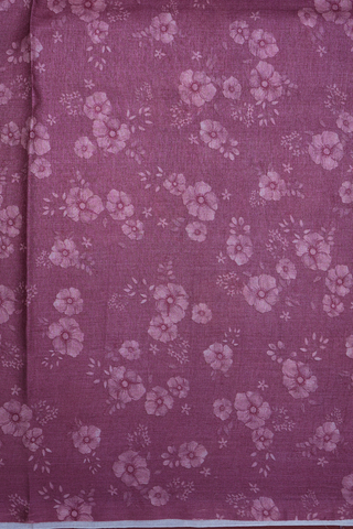 Floral Design Onion Pink Tussar Silk Saree