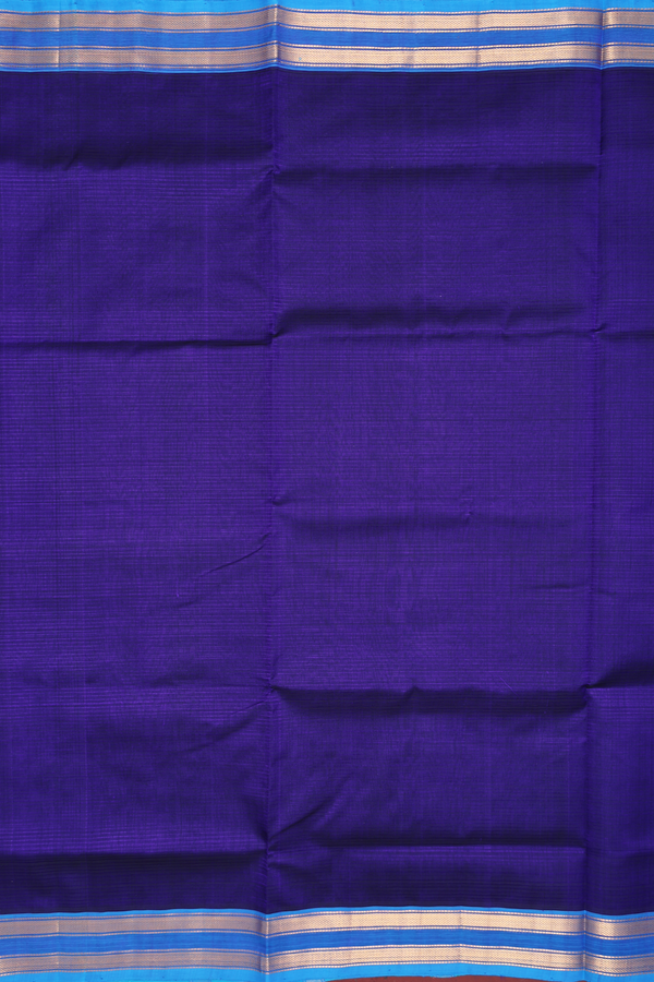 Traditional Silk Cotton Saree Royal Blue With Zari Border