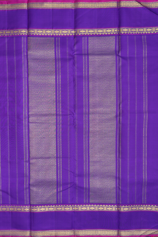 Kanchipuram Silk Saree In Mint Blue With Contrast Border