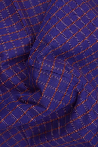 Allover Checks Design Regal Purple Chettinadu Cotton Saree