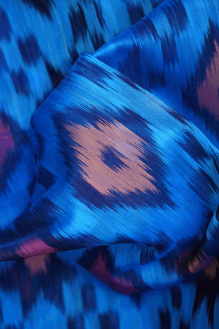 Allover Design Cerulean Blue Kora Silk Cotton Saree