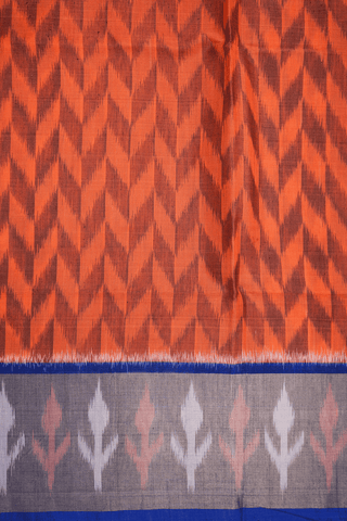 Allover Design Spiced Orange Kora Silk Cotton Saree