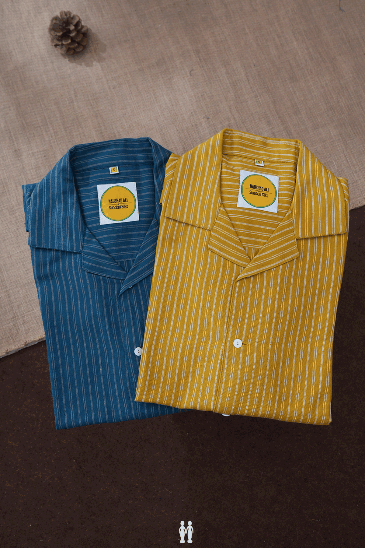Assorted Yellow And Blue Set Of 2 Size 36 Cotton Short Kurta