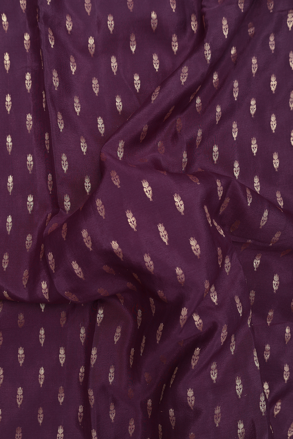 Mysore Silk Saree In Plum Purple With Zari Buttas