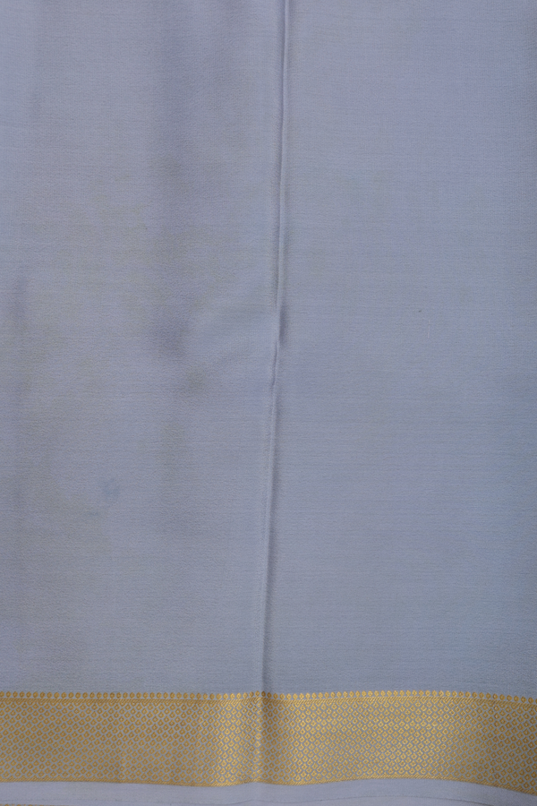 Mysore Silk Saree In Grey And Green With Half And Half Design