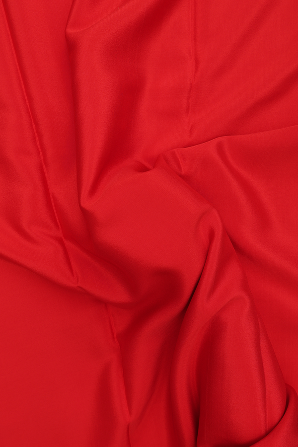 Mysore Silk Saree In Chilli Red With Paisley Border