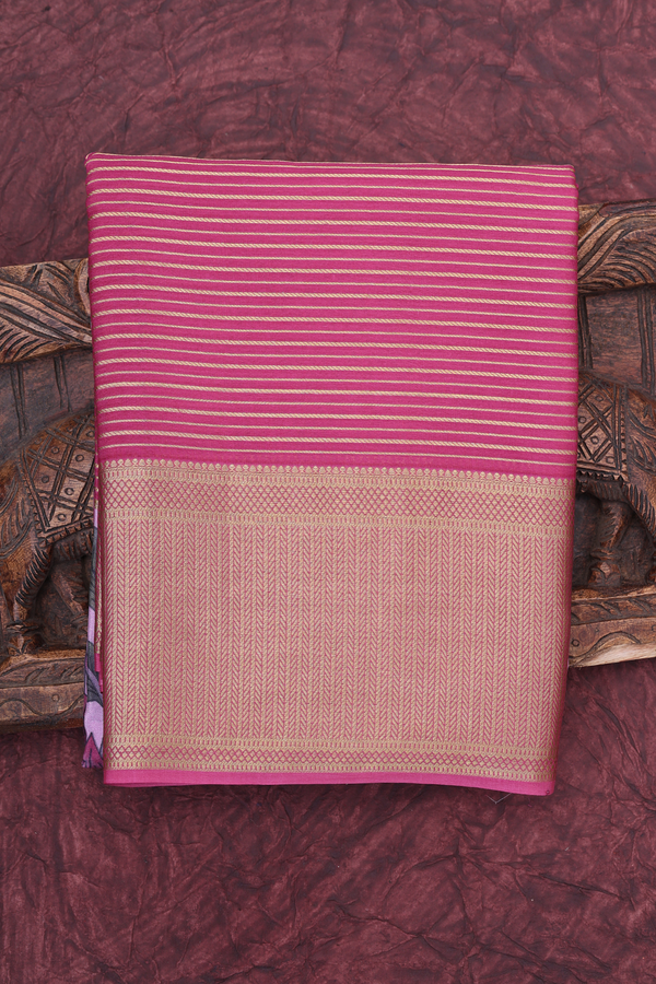 Mysore Silk Saree In Shades Of Purple With Stripes Design