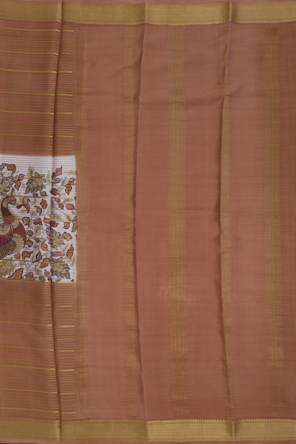 Mysore Silk Saree In Brown With Stripes Design
