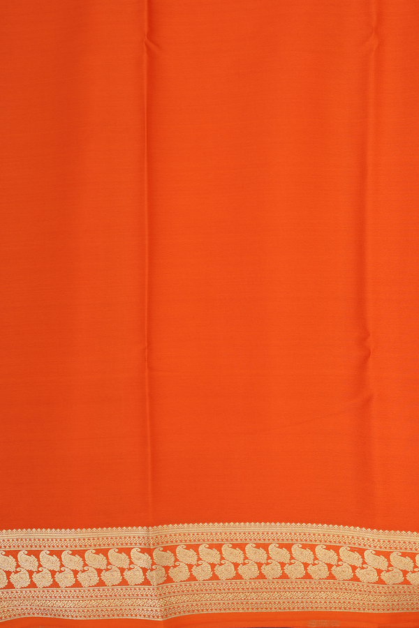 Mysore Silk Saree In Cherry Red With Paisley Border