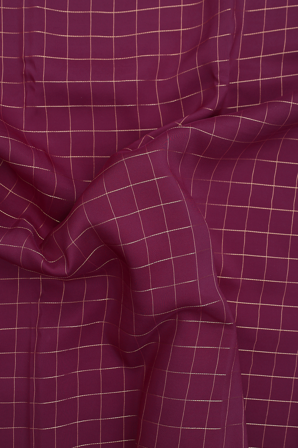 Mysore Silk Saree In Plum Purple With Checks Design