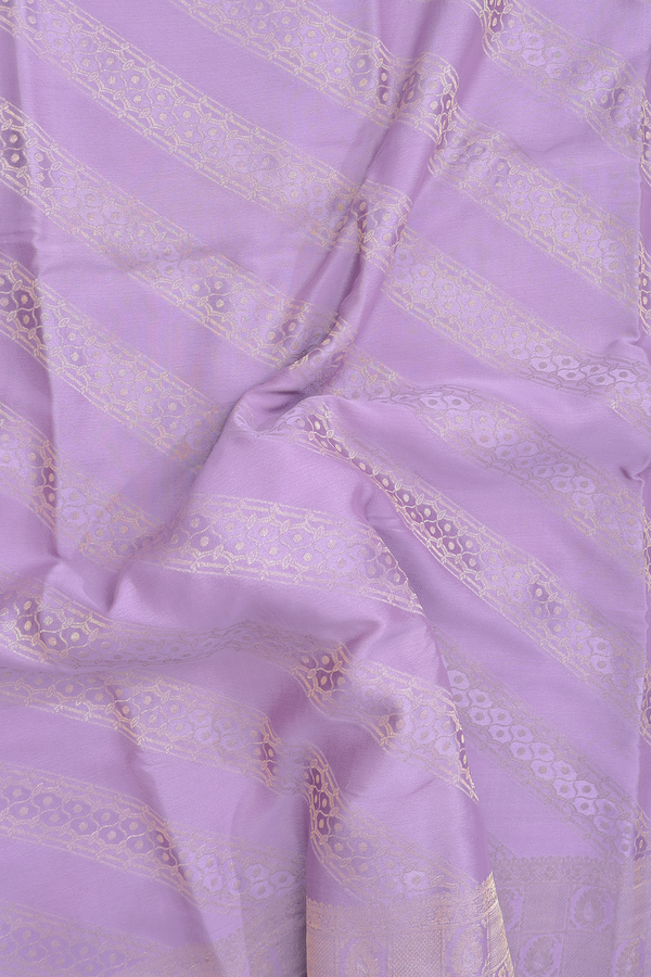 Mysore Silk Saree In Dusty Purple With Diagonal Design