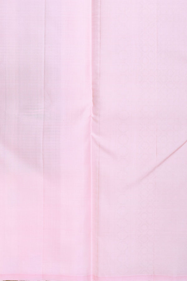 Kanchipuram Silk Saree In Pastel Brown With Checks Design