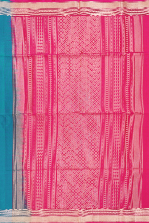 Soft Silk Saree in Cerulean Blue With Zari Buttas