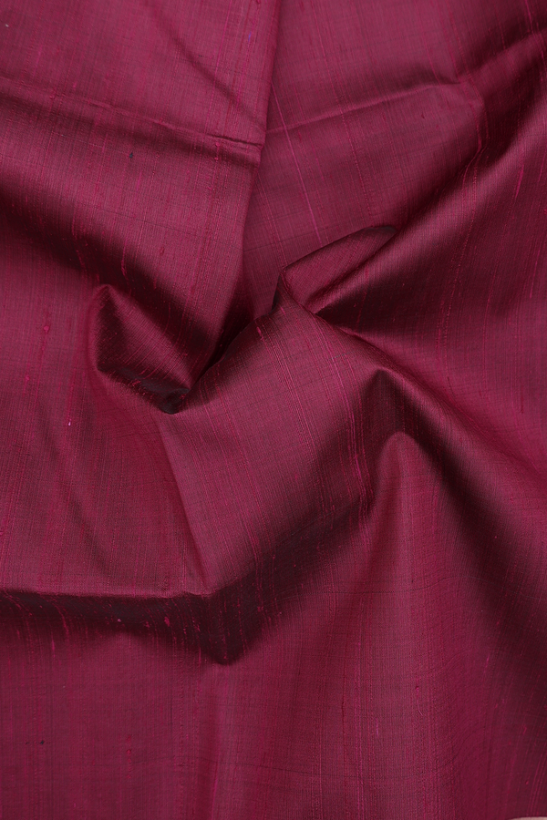 Raw Silk Saree In Plain Berry Purple With Bavanchi Border