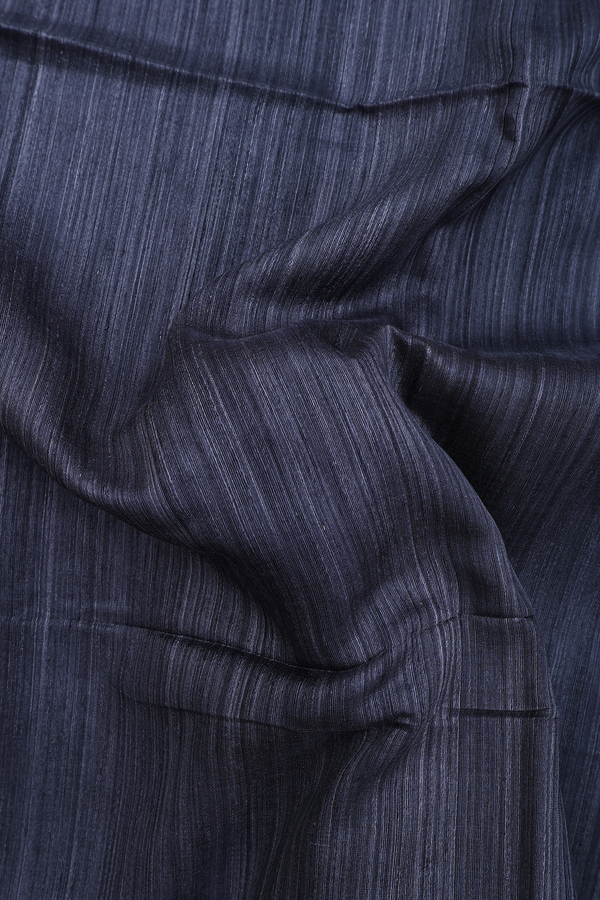 Bailu Silk Saree In Charcoal Grey With Zari Border