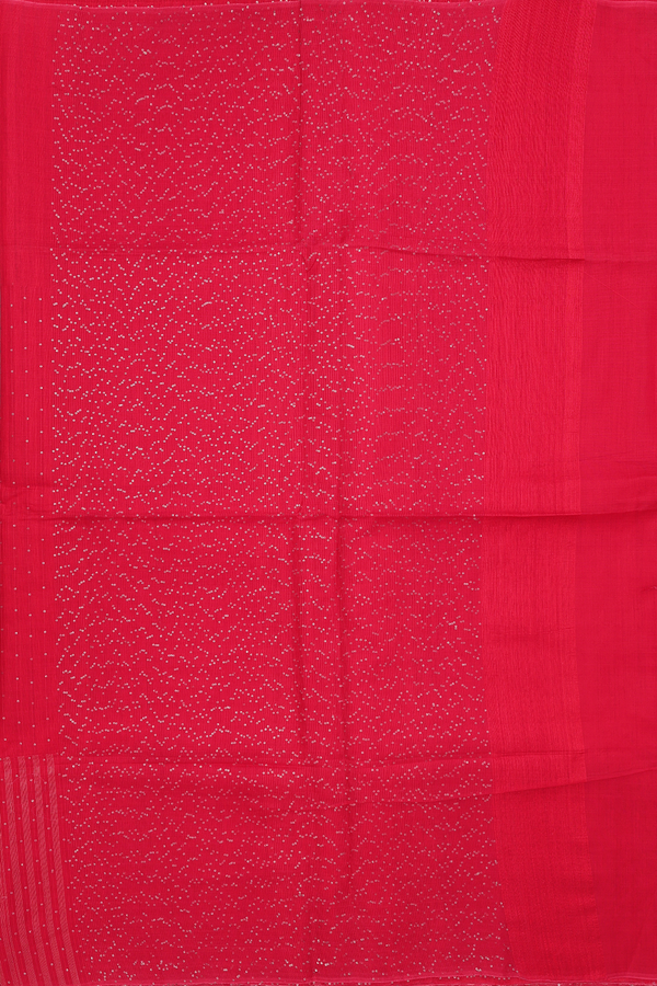 Bailu Silk Saree In Chilli Red With Chamki Work