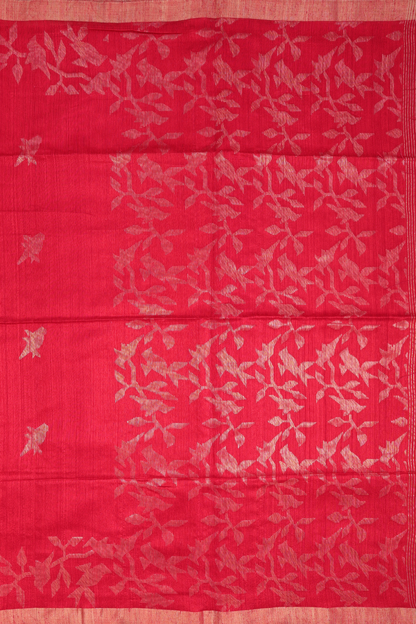 Bailu Silk Saree In Chilli Red With Parrot Motifs
