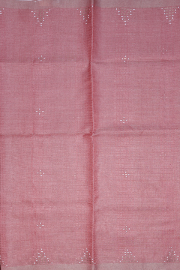 Bailu Silk Saree In Orange With Chamki Work