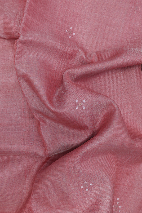 Bailu Silk Saree In Orange With Chamki Work