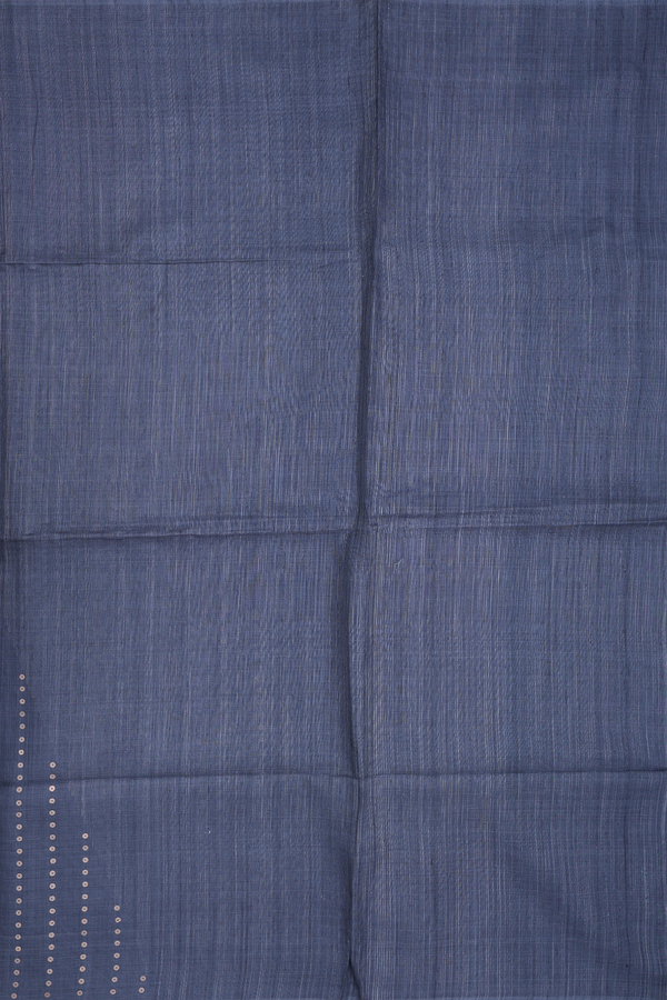 Bailu Silk Saree In Charcoal Grey With Chamki Work