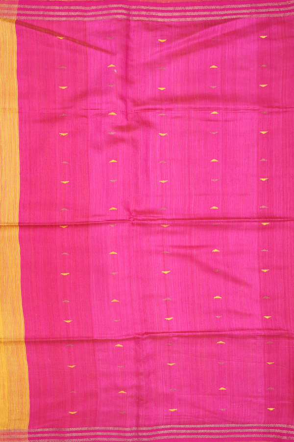 Bailu Silk Saree In Yellow With Threadwork Buttas