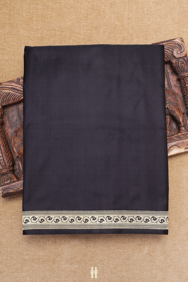 Banarasi Silk Saree In Black With Zari Border