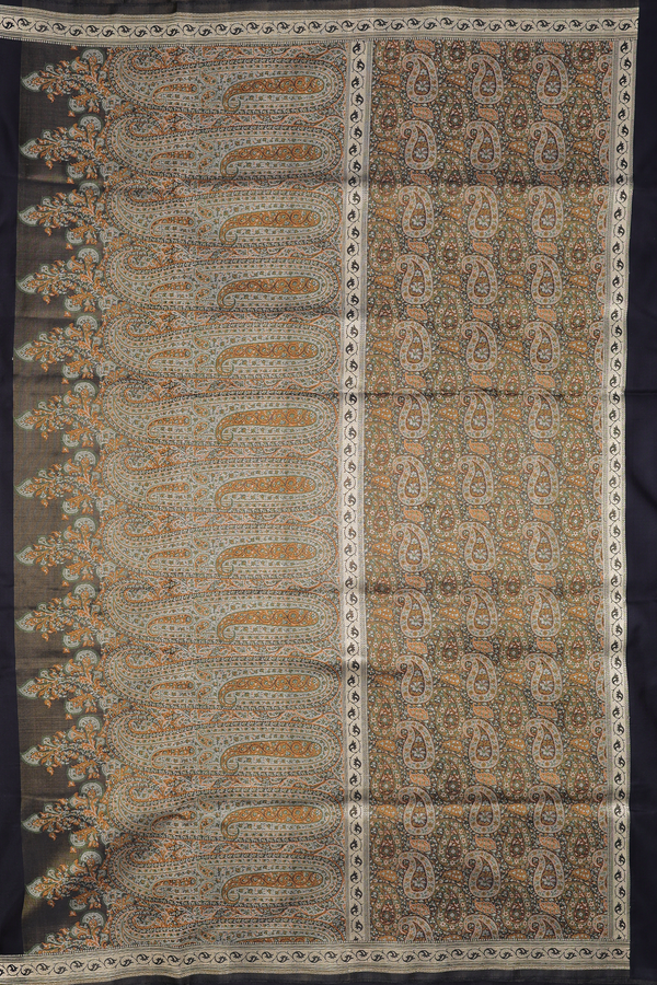 Banarasi Silk Saree In Black With Zari Border