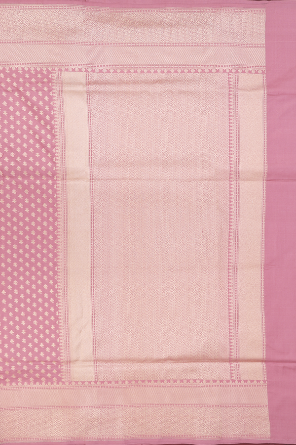 Banarasi Silk Saree In Dusty Rose Pink With Zari Buttis