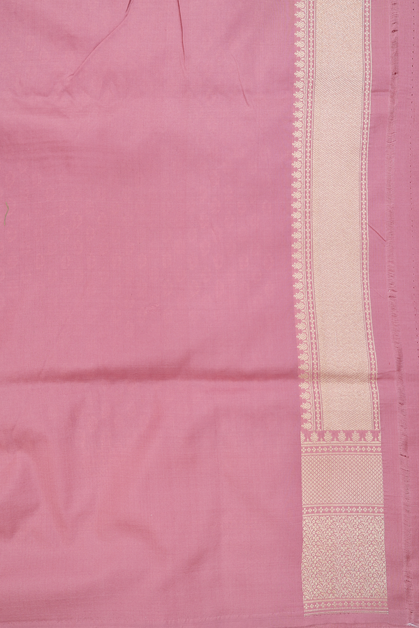 Banarasi Silk Saree In Dusty Rose Pink With Zari Buttis