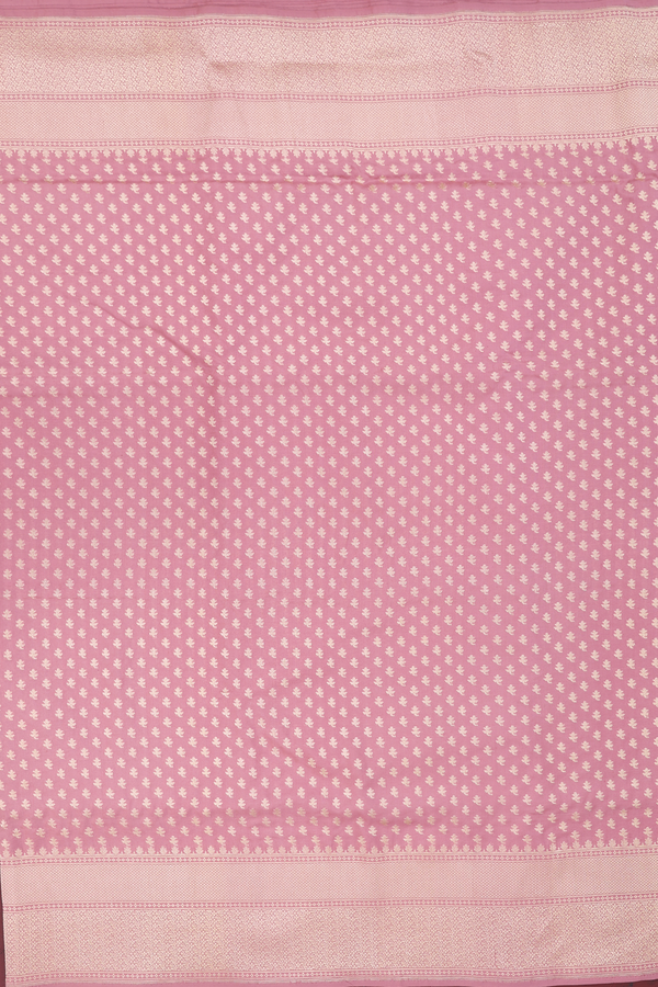 Banarasi Silk Saree In Dusty Rose Pink With Zari Buttis
