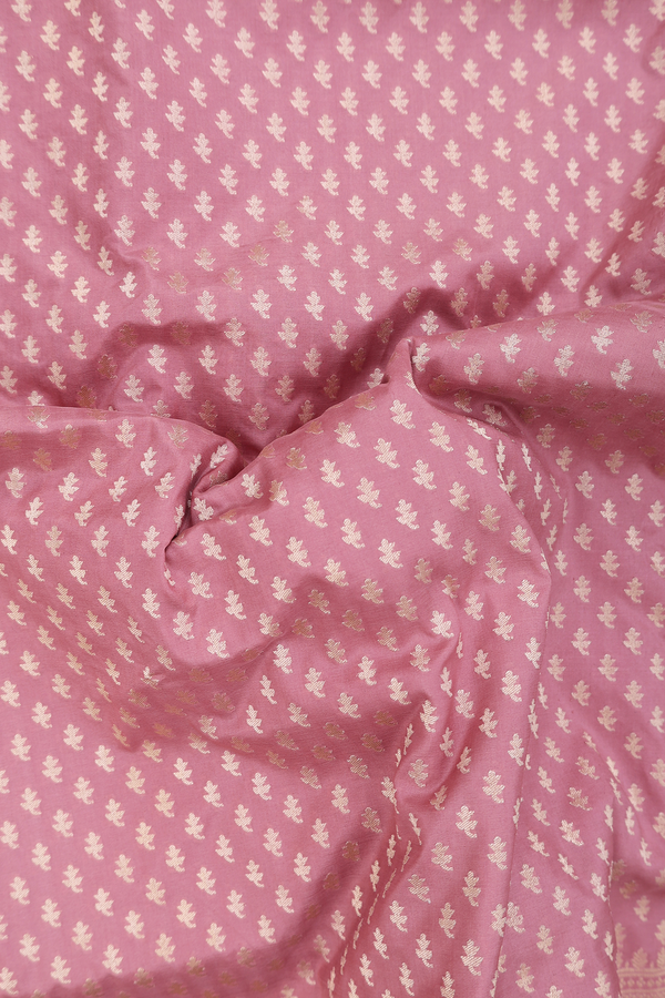 Banarasi Silk Saree In Dusty Rose Pink With Zari Buttis