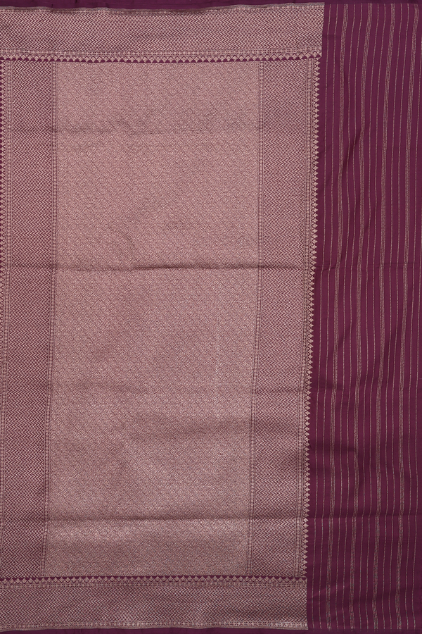 Banarasi Silk Saree In Plum Purple With Allover Design