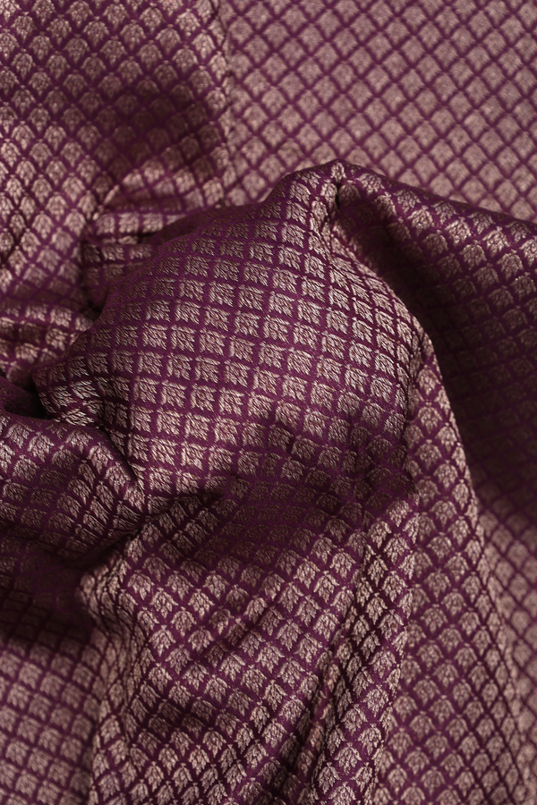 Banarasi Silk Saree In Plum Purple With Brocade Design