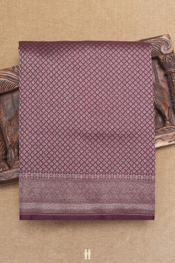 Banarasi Silk Saree In Plum Purple With Brocade Design