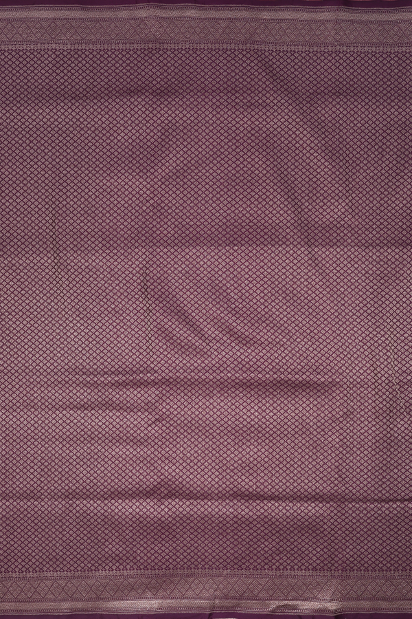 Banarasi Silk Saree In Plum Purple With Brocade Design