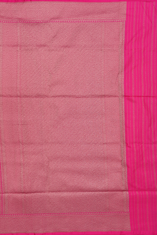 Banarasi Silk Saree In Rani Pink With Allover Design