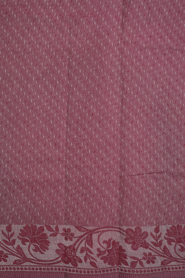 Bengal Cotton Saree In Burgundy Red With Allover Design