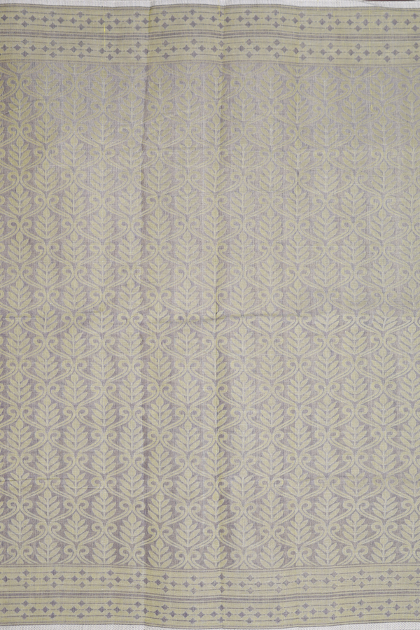 Bengal Cotton Saree In Green Beige With Allover Design