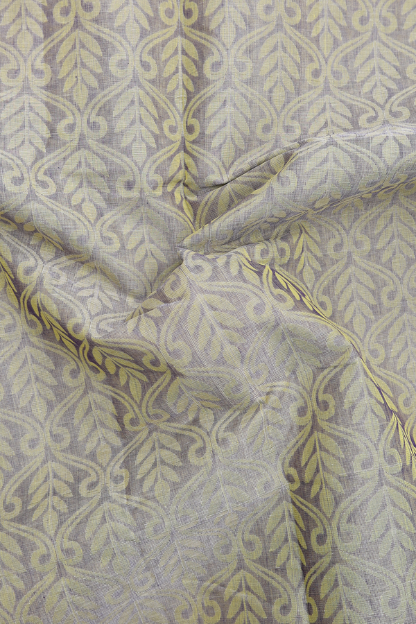 Bengal Cotton Saree In Green Beige With Allover Design