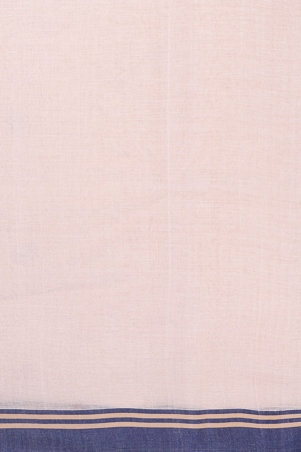 Bengal Cotton Saree In Pastel Brown With Threadwork Buttas