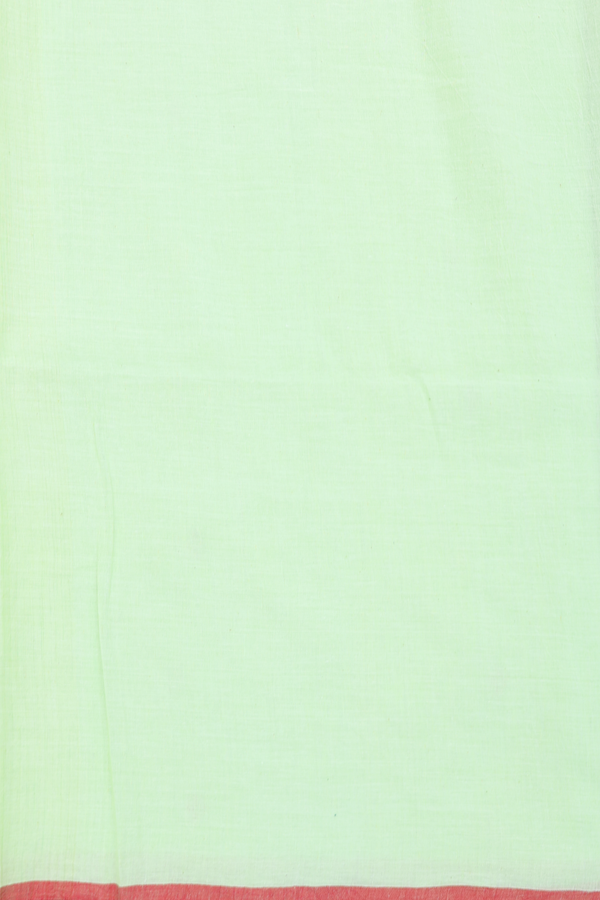Bengal Cotton Saree In Pastel Green With Threadwork Buttas
