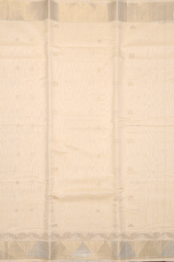 Kota Silk Saree In Pastel Tan With Zari Buttas